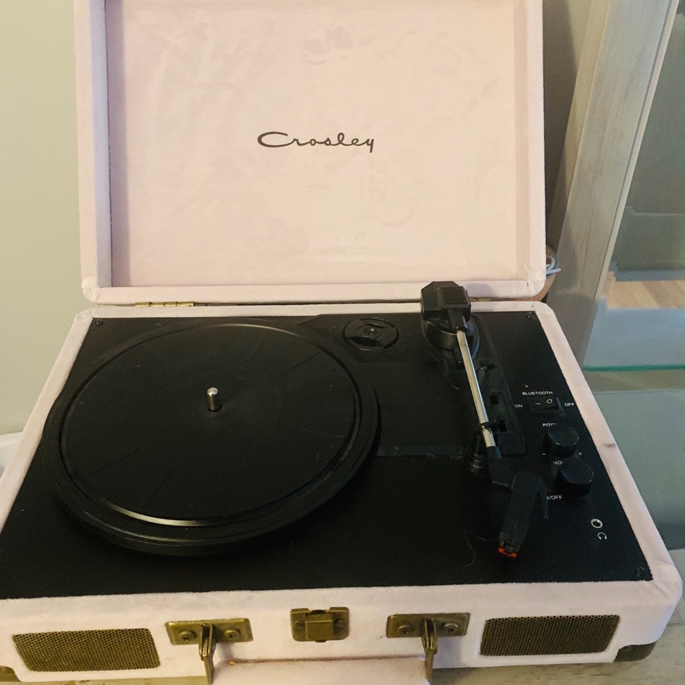 Crosley Record Player Light Pink Velvet